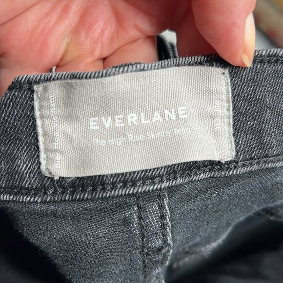 Everlane Washed Black High Rise Exposed Button Skinny Jeans - Picture 9 of 9